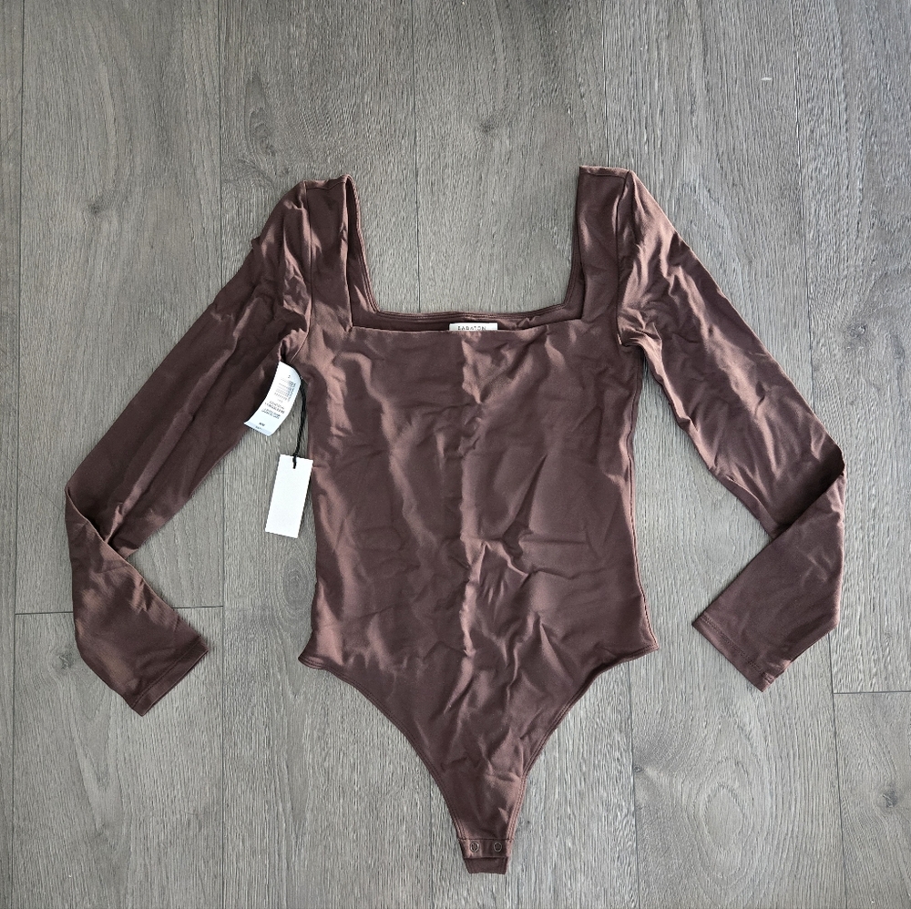 Babaton Brown Long Sleeve Bodysuit
